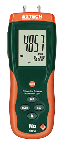 Differential Pressure Manometer Extech Model HD750 Differential Pressure Manometer Extech Model HD750